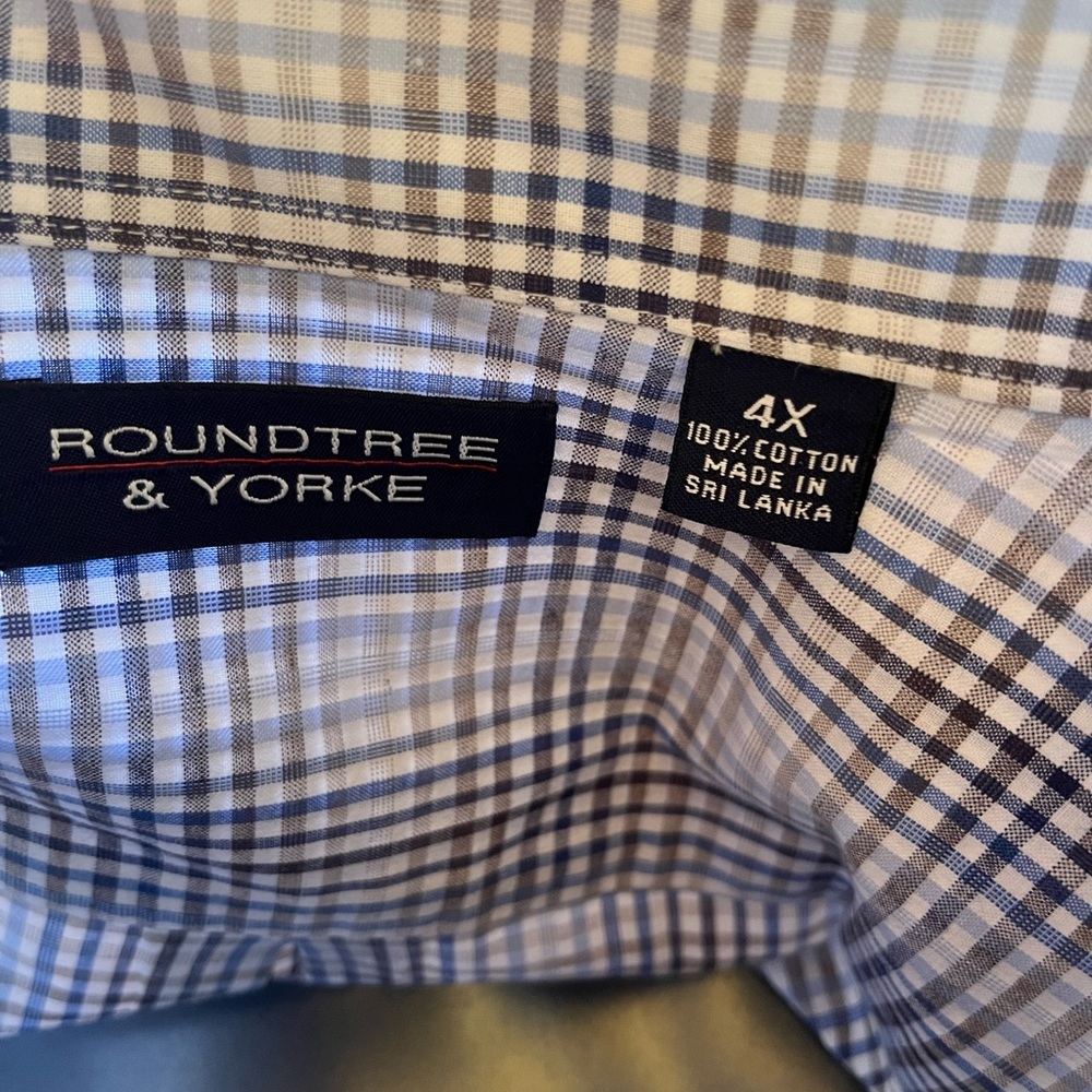 Nwot Checked Roundtree And Yorke Button Up - image 2